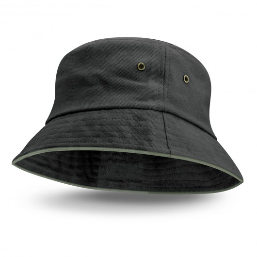 Black Grey Coloured Trim Bucket Hats